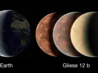 Illustrazione di diverse atmosfere possibili per Gliese 12 b
