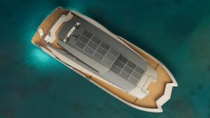 Voodoo Yachts XF95 vista copertura pannelli solari