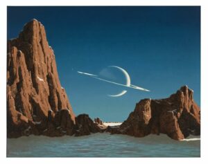 Saturno visto da Titano di Chesley Bonestell