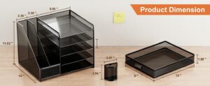 Dimensioni Organizer da scrivania in metallo colore nero