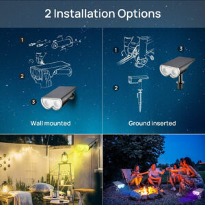 Installazione Linkind StarRay Luci Solari Esterno Giardino RGB, 16 LED