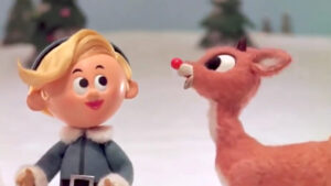 Rudolph con l’elfo Hermey che vuol fare il dentista