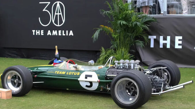 L'ex Lotus 49 F1 di Jim Clark vincitrice del Best in Show Amelia Concours de Sport 2025